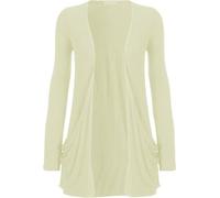 AHR LTD. New Kids Girls Boyfriend Open Pocket Long Sleevees Cardigan 7/13 Years (13 Years, Cream)