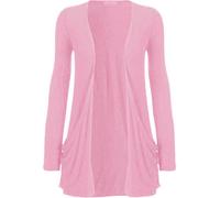 AHR LTD. New Kids Girls Boyfriend Open Pocket Long Sleevees Cardigan 7/13 Years (13 Years, Pink)