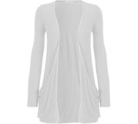 AHR LTD. New Kids Girls Boyfriend Open Pocket Long Sleevees Cardigan 7/13 Years (13 Years, White)