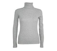 AHR_Manchester_UK Womens Ladies Plain Long Sleeve Turtle Polo Neck Top Roll Neck Top Jumper 8-26 (M/L (UK 12-14), Grey)