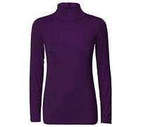 AHR_Manchester_UK Womens Ladies Plain Long Sleeve Turtle Polo Neck Top Roll Neck Top Jumper 8-26 (M/L (UK 12-14), Purple)