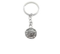 ahref21 Large Tudor Rose 2.4cm Emblem Made From Fine English Pewter on a Split Ring Keyring