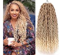 Ahrencan Boho Goddess Locs Crochet Hair 22 Inch 8 Packs Two Tone Crochet Goddess Locs with Curly Ends Trendy Synthetic Hair Crochet Hair for Women Human Hair Crochet Braids (22 Inch 8 Pieces) T27