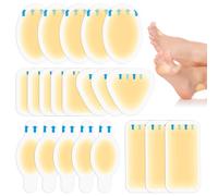 AHRLIC 21pcs Transparent Invisible Gel Plasters - Blister Prevention and Pain Relief - Waterproof Gel Bandages for Wounds, Skin Protection, and Healing - Assorted Styles for Feet, Toes, and Heels
