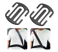 AHRLIC 2Pcs Car Seat Belt Adjuster Clips, Safety Belt Buckle for Kids & Adults, Universal Metal Seatbelt Locking Clip, Shoulder Strap Stopper for Most Auto Models, Comfort & Protection, Easy Install