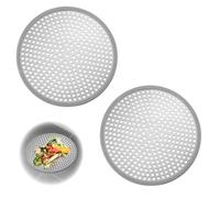 AHRLIC 2pcs Shower Drain Hair Catcher Stainless Steel Strainer, Sink Drain Protector with Silicone Rim, Hair Stopper for Bathroom and Kitchen, Clog-Free Shower Filter, Easy Install