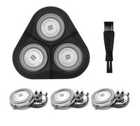AHRLIC 3-Pack Replacement Rotary Shaver Heads Compatible with Philips Series 1000 2000 3000, Fits AT8xx, AT7xx, PT7xx, Stainless Steel Blades for Wet & Dry Use, Includes Cleaning Brush