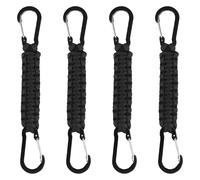 AHRLIC 4pcs Braided Paracord Keychain with Carabiner Clips, Heavy Duty Lanyard Key Chain Outdoor Keyring for Camping, Hiking, Survival, and Backpacking, Climbing Hook Key Holder for Men and Women