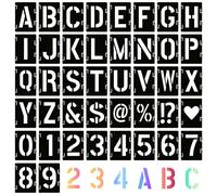 AHRLIC 6 Inch Number and Letter Stencil Kit, 42PCS Reusable Interlocking Templates for Painting, DIY Letter Stencils, Craft Signs, Fabric, Wood, Wall Art, Plastic, Metal (White)