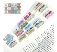 AHRLIC Bible Tabs for Women, Study Bible Journaling Supplies, Large Print Laminated Bible Stickers, 75 Laminated Tabs for Old and New Testament, Perfect for Bible Study and Organizat