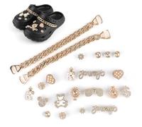 AHRLIC Croc Charms, 22 Pcs Removable Crystal Diamante Decorations, DIY Sandals Shoe Accessories, Multi-Style Crocs for Adults & Teens, Perfect for Birthday & Party Gifts