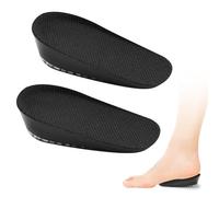 AHRLIC Invisible Height Increase Insoles, Black - Breathable Shoe Lifts, Soft Heel Cushion Pads, Elastic Shock Absorption, Universal Fit, 2.5cm Height Boost Inserts for Men & Women