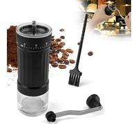 AHRLIC Manual Coffee Grinder, Hand Crank with 40 Adjustable Settings, Precision Ceramic Burr, Portable for Aeropress, Espresso, Pour Over, Moka Pot, Detachable Handle, Visible Glass Container