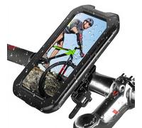 AHRLIC Motorbike Phone Holder Waterproof, 360° Rotatable Adjustable Bike Phone Mount with Fully Enclosed Design, Anti-Shake Motorcycle Phone Mount with Touch Screen Access for 4"-6.9" Smartphone