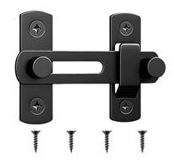 AHRLIC Stainless Steel Door Lock, Thicker Flip Sliding Gate Lock, Small Gate Bolt for Garden, Barn, Bathroom, Outdoor, Garage, Window, Security Locks for Wooden and Sliding Doors, 180° 4 Inch Black