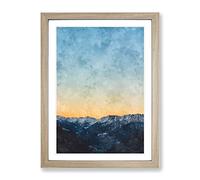 Ahrntal Mountain Valley In Italy Painting Modern Framed Print | A3 Oak Framed Wall Art | Ready to Hang | Modern Landscape Picture | Living Room Bedroom Lounge Office