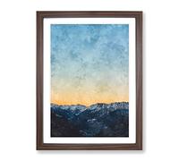 Ahrntal Mountain Valley In Italy Painting Modern Framed Print | A3 Walnut Framed Wall Art | Ready to Hang | Modern Landscape Picture | Living Room Bedroom Lounge Office