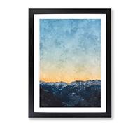 Ahrntal Mountain Valley In Italy Painting Modern Framed Print | A4 Black Framed Wall Art | Ready to Hang | Modern Landscape Picture | Living Room Bedroom Lounge Office