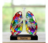 AHROZHOUIK Personalised 2D Acrylic Human Lung Desktop Ornaments Custom Name Fun Anatomy Model Theme Flat Print Desk Display Decor Gifts For Doctor Medical Students Birthday Xmas (style 12)