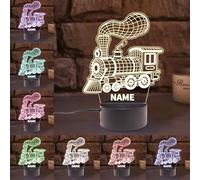 AHROZHOUIK Personalised Acrylic Train Night Light Custom Name Funny Trains Themed Neon Sign for Home Bedroom Decor Gifts for Family Friend Train Lovers Birthday Xmas (Style 5)