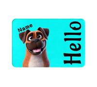 AHROZHOUIK Personalised Boxer Themed Doormat Custom Name Funny Pet Portrait Floor Mat Entryway Room Rug Gifts Dog Owner Pet Lover Xmas Birthday (S 24)