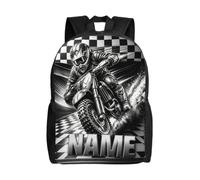 AHROZHOUIK Personalised Dirt Bike Backpack Custom Name Motorcycle Daypack Engineering Vehicles Travel Casual Laptop Backpacks Gift Family Men Women Rider Birthday Xmas (S 04)