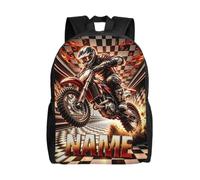 AHROZHOUIK Personalised Dirt Bike Backpack Custom Name Motorcycle Daypack Engineering Vehicles Travel Casual Laptop Backpacks Gift Family Men Women Rider Birthday Xmas (S 02)