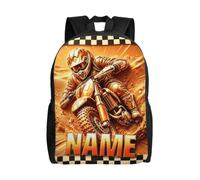 AHROZHOUIK Personalised Dirt Bike Backpack Custom Name Motorcycle Daypack Engineering Vehicles Travel Casual Laptop Backpacks Gift Family Men Women Rider Birthday Xmas (S 05)