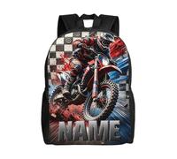 AHROZHOUIK Personalised Dirt Bike Backpack Custom Name Motorcycle Daypack Engineering Vehicles Travel Casual Laptop Backpacks Gift Family Men Women Rider Birthday Xmas (S 06)