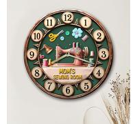 AHROZHOUIK Personalised Sewing Machine Wall Clock Custom Name Fun Clock Unique Mother's Day Birthday Xmas Decor Gift For Mom Grandma Friend Bedroom Living Room (style 5)
