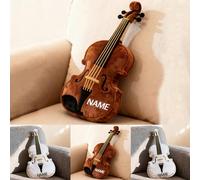 AHROZHOUIK Personalised Violin Shaped Pillow Custom Name Funny Musical Instrument Theme 2D Cello Printed Pillow For Sofa Gift For Violinists Music Lover Decor Birthday Xmas (style 20)
