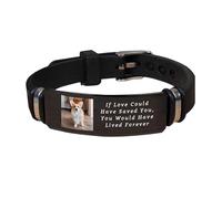 AHROZHOUIK Personlised If Love Could Have Saved You Photo Memorial Bracelet Custom Picture Sympathy Gift For Loss Dad Grandfather Loved One Mom Pet (style 17)