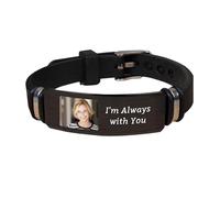 AHROZHOUIK Personlised I'm Always With You Photo Memorial Bracelet Custom Picture Sympathy Gift For Loss Dad Grandfather Loved One Mom Pet (style 8)