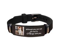 AHROZHOUIK Personlised I'm Always With You Photo Memorial Bracelet Custom Picture Sympathy Gift For Loss Dad Grandfather Loved One Mom Pet Memory Bracelets For Loss Loved One (style 19)