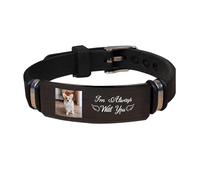 AHROZHOUIK Personlised I'm Always With You Photo Memorial Bracelet Custom Picture Sympathy Gift For Loss Dad Grandfather Loved One Mom Pet Memory Bracelets For Loss Loved One (style 13)