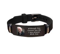 AHROZHOUIK Personlised I'm Always With You Photo Memorial Bracelet Custom Picture Sympathy Gift For Loss Dad Grandfather Loved One Mom Pet (style 10)