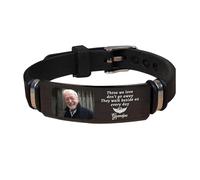 AHROZHOUIK Personlised Those We Love Don't Go Away Photo Memorial Bracelet Custom Picture Sympathy Gift For Loss Dad Grandfather Loved One Mom Pet (style 6)