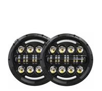 AHRPKAMERD 2x For Suzuki For Samurai For Jimmy 7 Inch Universal Car Led Headlight Hi Low H4 Halo DRL OffRoad 4x4 Headlamp Assemblie Front Lamp Assembly(80w Halo light Black 1)