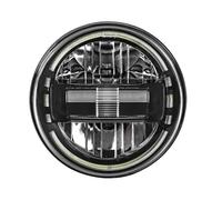 AHRPKAMERD For Beetle Classic Universal Car LED 7 Inch Headlamp Assembly Round Headlight DRL Hi Lo Beam 90W Halo Ring Amber Front Lamp Assembly(1pcs Black)
