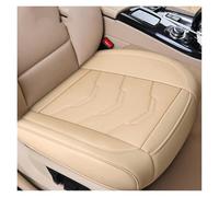 AHRPKAMERD Seat Covers 1pcs Universal Car Seat Cover PU Leather Seat Cushion Covers Interior Protection Pad Mat Four Season Accessories Seat Protectors(1pc front beige)