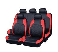 AHRPKAMERD Seat Covers Universal Car Seat Cover Fit Sedan Suv Pick-up Truck Seat Full Surrounded Seat Protector All Season Quited PU Leather Seat Protectors(AE-2041-RD)