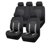AHRPKAMERD Seat Covers Universal Car Seat Covers For Fit For Most Car SUV Truck VAN With 3 Zipper Rear Seat Split Airbag Compatible Gray Mesh Seat Protectors(5 seat set)
