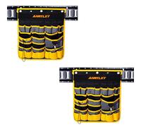 AHRYLXY 2 Pack E-Track Hanging Tool Organizer, E Track Wall Hanging Pocket Tool Holder, E-Track Accessories for Enclosed Trailer, Garage Warehouse and Workshop, Wall Mount Multi Pockets Tool Organizer