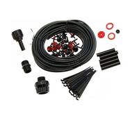 AHS - 23m Vinyl Pipe Micro Irrigation Kit - Vinyl Plastic Pipe 10 End & 10 Inline Drippers - Tap Adaptor, Flow Control Valve, Connectors & Stakes - Easy Installation and Plant Watering System. (1X)