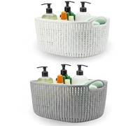 AHS 3.3L Plastic Storage Baskets - Assorted Colors Small Baskets with Handles - Durable & Lightweight Storage For Kitchen, Bathroom - Compact and Versatile Design L16 x W20 x H11cm (Pack Of 2)