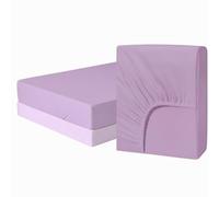 AHS Bedding Small Double Fitted sheet, Lilac Easy Care Brushed Microfibre Bottom Sheet, 11.81″(30cm) Deep Elastic Corners, Soft Breathable & Washable Bedsheet