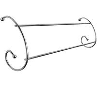 AHS Chrome Radiator Airer - Twin Rail Clothes Drying Rack - 2 Tier Towel Dryer - Mounted Hanger - Indoor Lightweight Over Radiator Airer - Curved Two Bar Laundry Rail - Silver, 50x15cm