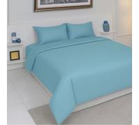 AHS - Seersucker Duvet Set Cover With Pillow Case - Multiple Sizes - Complete Bedding Set - Ultra Soft PollyCotton - EasyCare & Machine Washable (Duck Egg, Single:135x200cm)