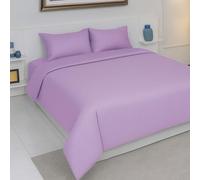 AHS - Seersucker Duvet Set Cover With Pillow Case - Multiple Sizes - Complete Bedding Set - Ultra Soft PollyCotton - EasyCare & Machine Washable (Lilac, Double: 200x200cm)