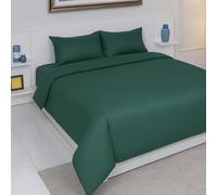 AHS - Seersucker Duvet Set Cover With Pillow Case - Multiple Sizes - Complete Bedding Set - Ultra Soft PollyCotton - EasyCare & Machine Washable (Emerald Green, Single:135x200cm)